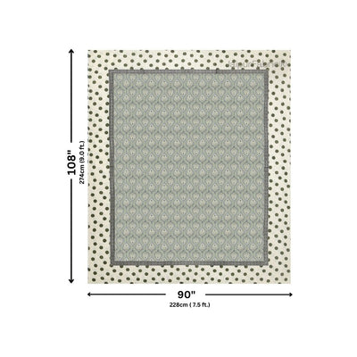 Charming Green Polka Dot Pure Cotton Double Bedsheet