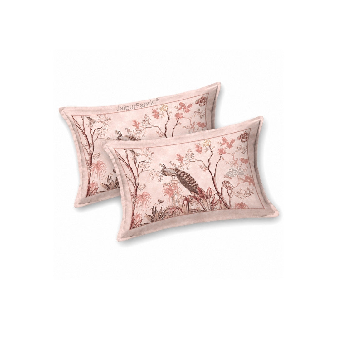 Mayur Mahal Peacock Gulabi Rose Bedsheet