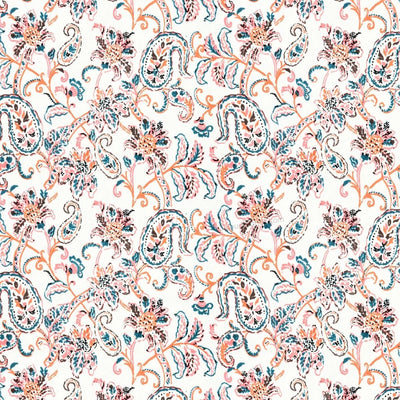 Pure Cotton Double Bed Dohar Anokhi Print – Gulmohar Vine Peach & Teal
