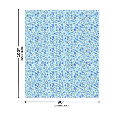 Botanica Sky Blue Combo of Pure Cotton Double Bedsheet and Double Bed Dohar