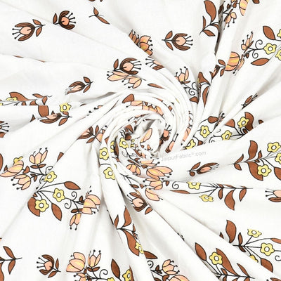 Lotus Vine Rust Brown Combo of Pure Cotton Double Bedsheet and Double Bed Dohar