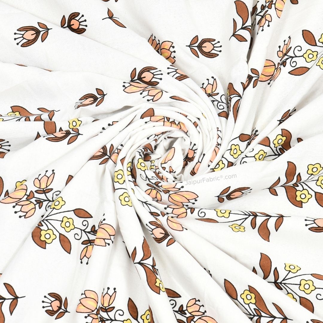 Pure Cotton Double Bed Dohar Anokhi Print – Champa Stripes Brown & Yellow