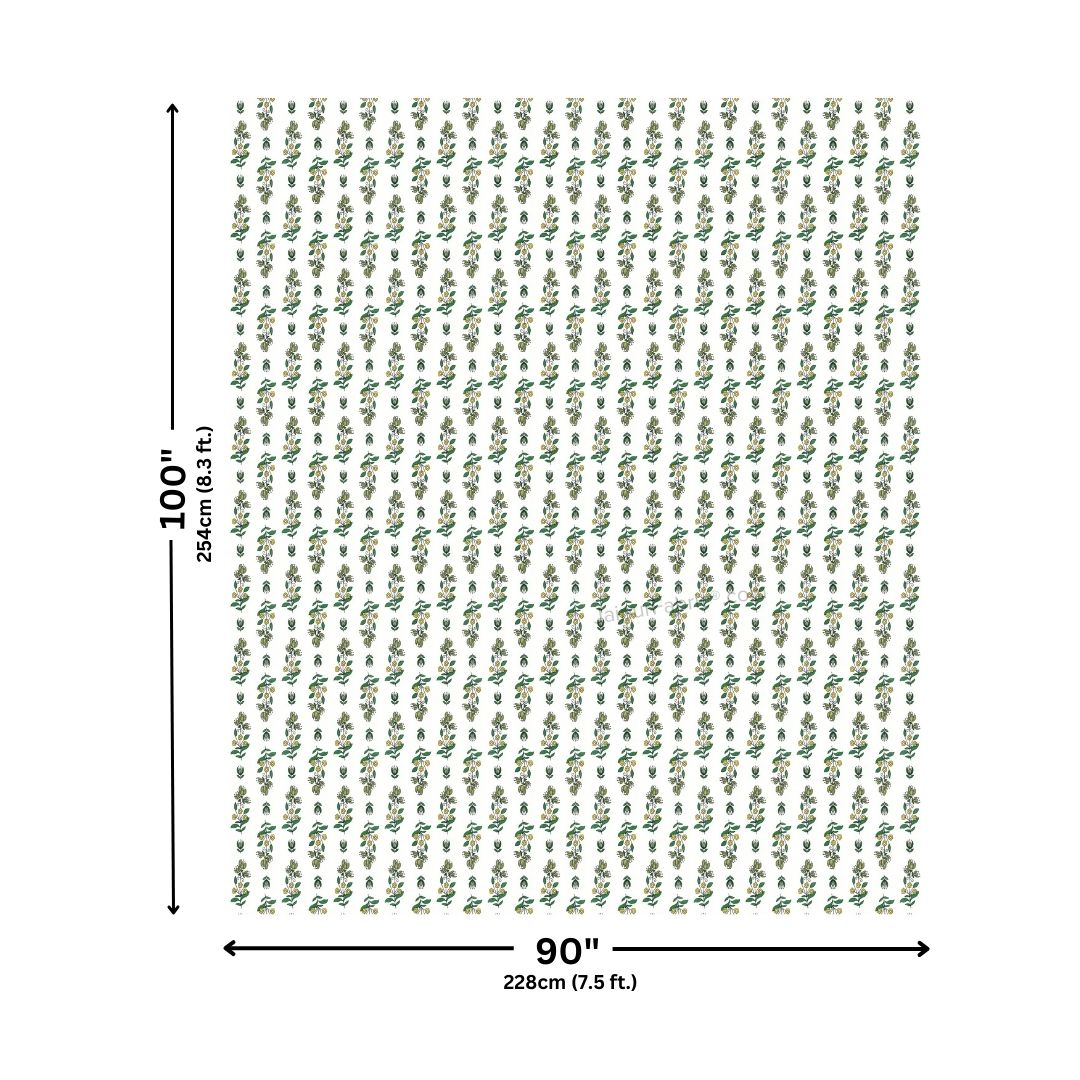 Lotus Vine Aqua Mint Combo of Pure Cotton Double Bedsheet and Double Bed Dohar