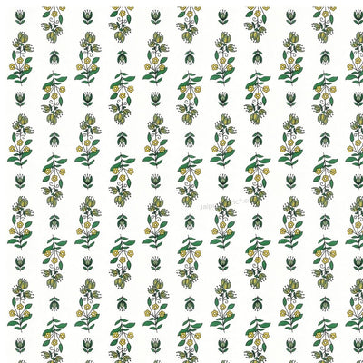 Pure Cotton Double Bed Dohar Anokhi Print – Champa Stripes Green & Yellow
