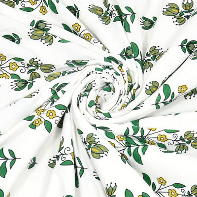 Pure Cotton Double Bed Dohar Anokhi Print – Champa Stripes Green & Yellow