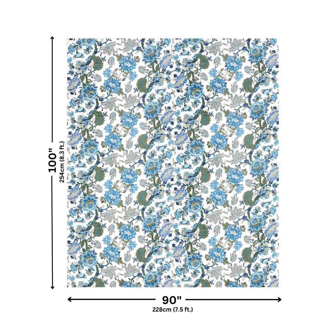 Botanica Blue Green Combo of Pure Cotton Double Bedsheet and Double Bed Dohar