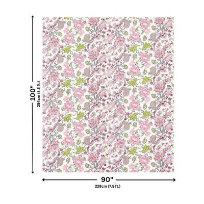 Bloom Pink Combo of Pure Cotton Double Bedsheet and Double Bed Dohar