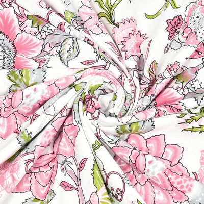 Bloom Pink Combo of Pure Cotton Double Bedsheet and Double Bed Dohar