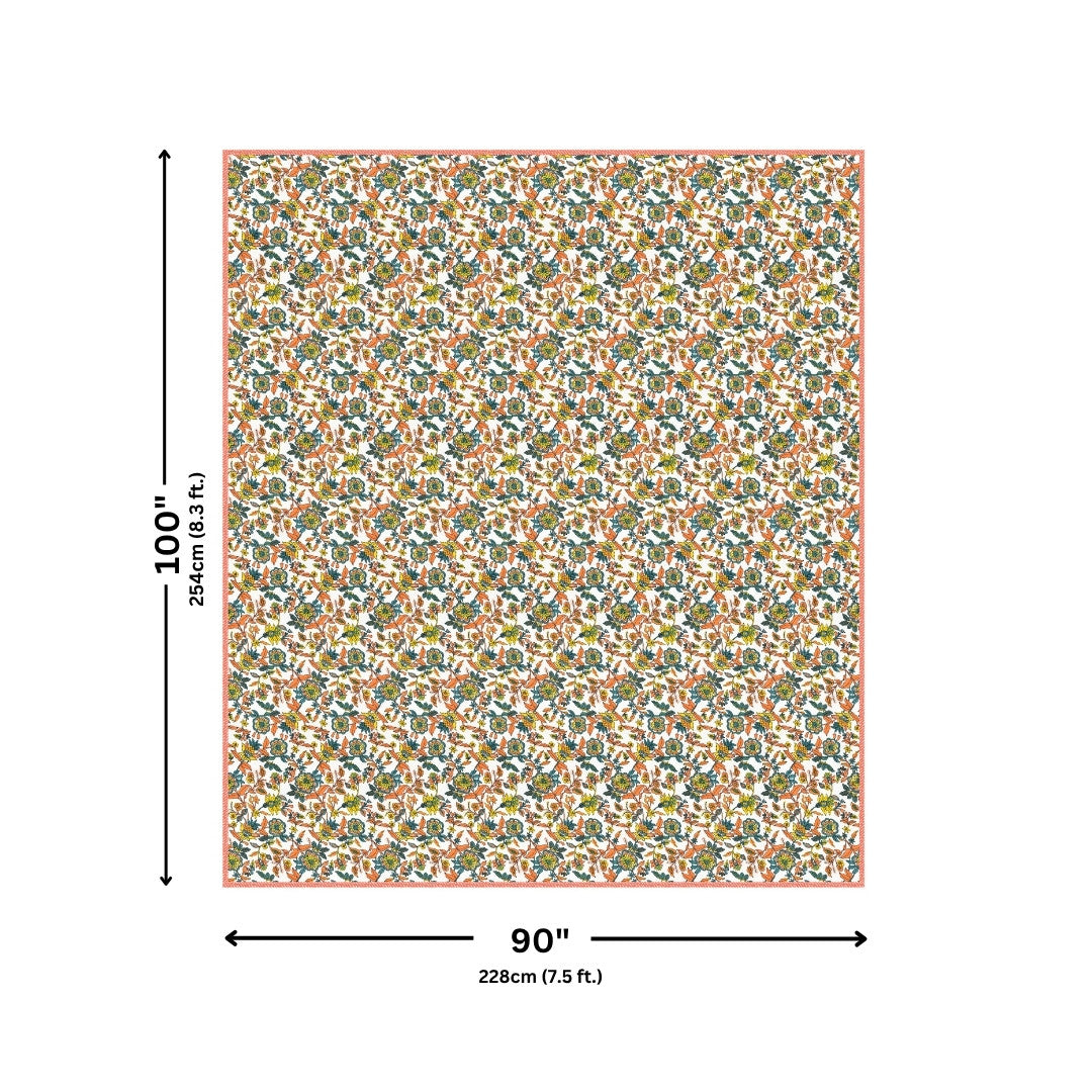 The Teal Bloom Reversible Double Bed Dohar