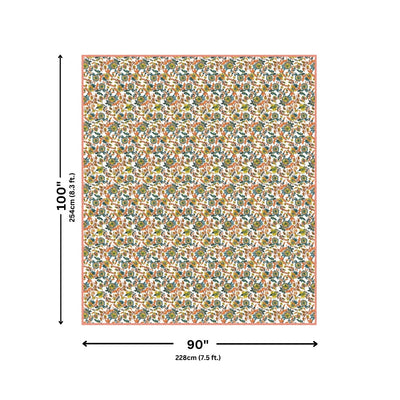 The Teal Bloom Reversible Double Bed Dohar