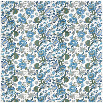 Classic Blue & White Floral with Lattice Border Double Bed Reversible Quilt Comforter