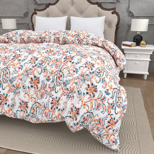 Dusty Rose Elegance Double Bed Reversible Quilt Comforter