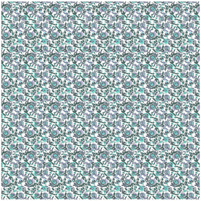Cool Tone Purple & Teal Floral Print Double Bed Reversible Quilt Comforter