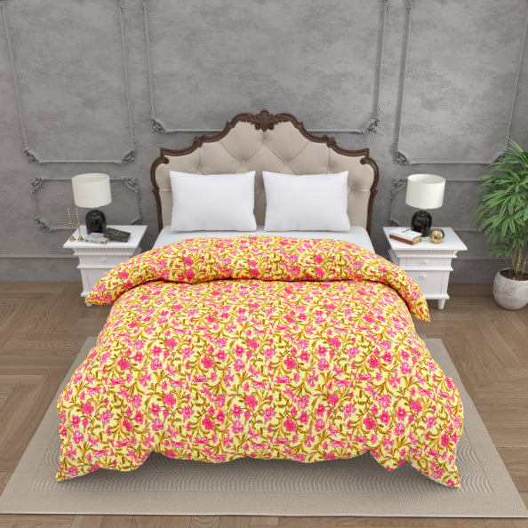 Sunshine Rose Jaipuri Double Bed Reversible Quilt Comforter