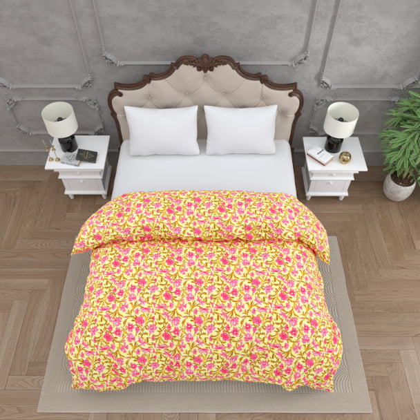 Sunshine Rose Jaipuri Double Bed Reversible Quilt Comforter