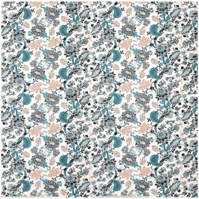 Gorgeous Grey Floral Print with Geometric Border Double Bed Reversible Quilt Comforter