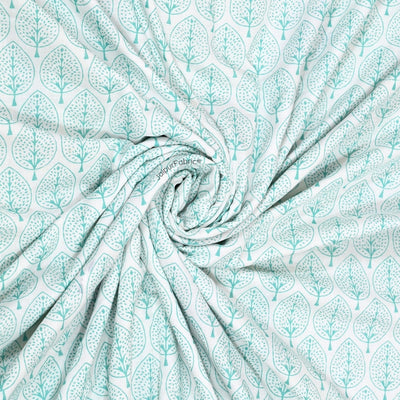 Tropical Myst Block Print 400 TC Pure Premium MulMul Cotton Single Bed Dohar