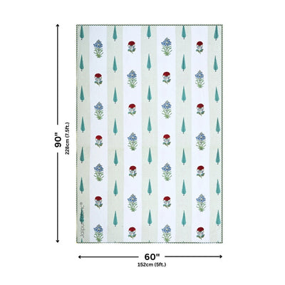 Tropical Myst Block Print 400 TC Pure Premium MulMul Cotton Single Bed Dohar