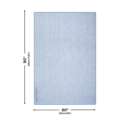 Nebulous Blue Block Print 400 TC Pure Premium MulMul Cotton Single Bed Dohar