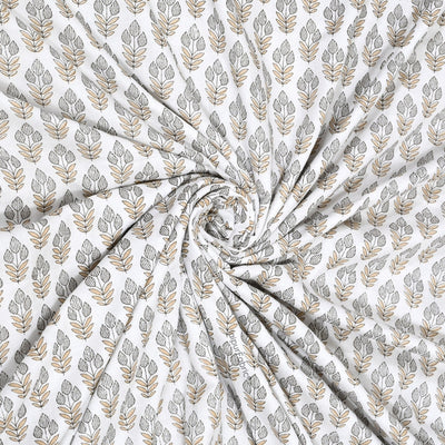 Nebulous Green Block Print 400 TC Pure Premium MulMul Cotton Single Bed Dohar