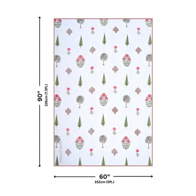 Bamboo Peach Block Print 400 TC Pure Premium MulMul Cotton Single Bed Dohar
