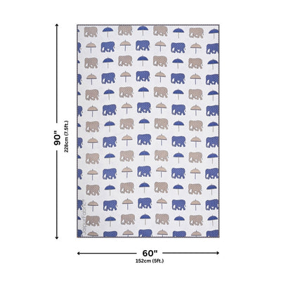 Artistic Blue Block Print 400 TC Pure Premium MulMul Cotton Single Bed Dohar