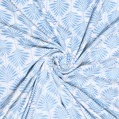 Elegance Azure Block Print 400 TC Pure Premium MulMul Cotton Single Bed Dohar