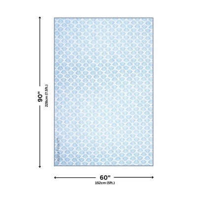 Elegance Azure Block Print 400 TC Pure Premium MulMul Cotton Single Bed Dohar