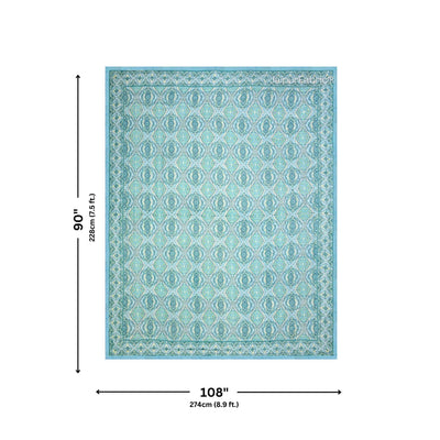 Reversible Quilt Rajai with Turquoise Medallion Dual-Design Print for Stylish Bedrooms