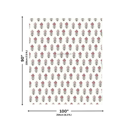 Jaipur Garden Hand Block Printed Red and Pink Floral Double Bed Comforter