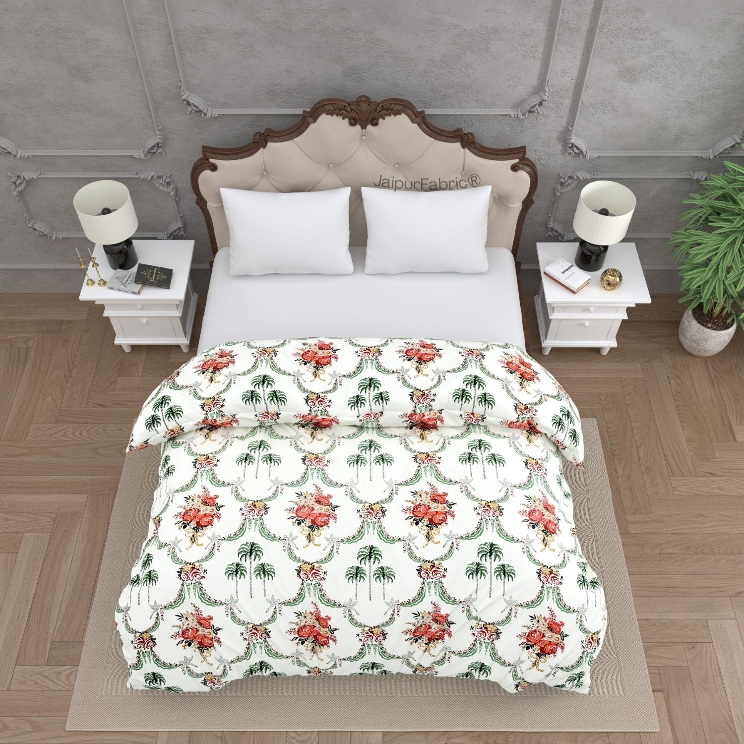 Printroots Classic Hand Block Printed Cotton India Blocks Double Bed Comforter