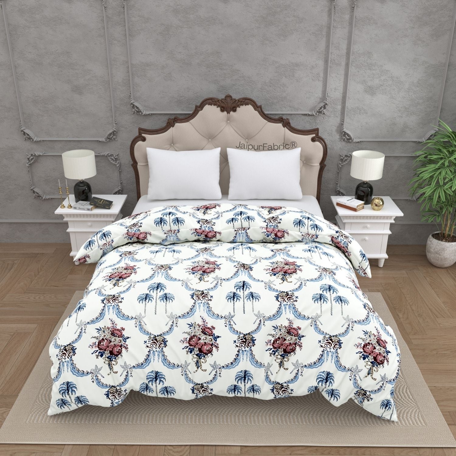 Blue Pottery Timeless Imprints 100% Cotton Block Printed Urban Jaipur Double Bed Comforter