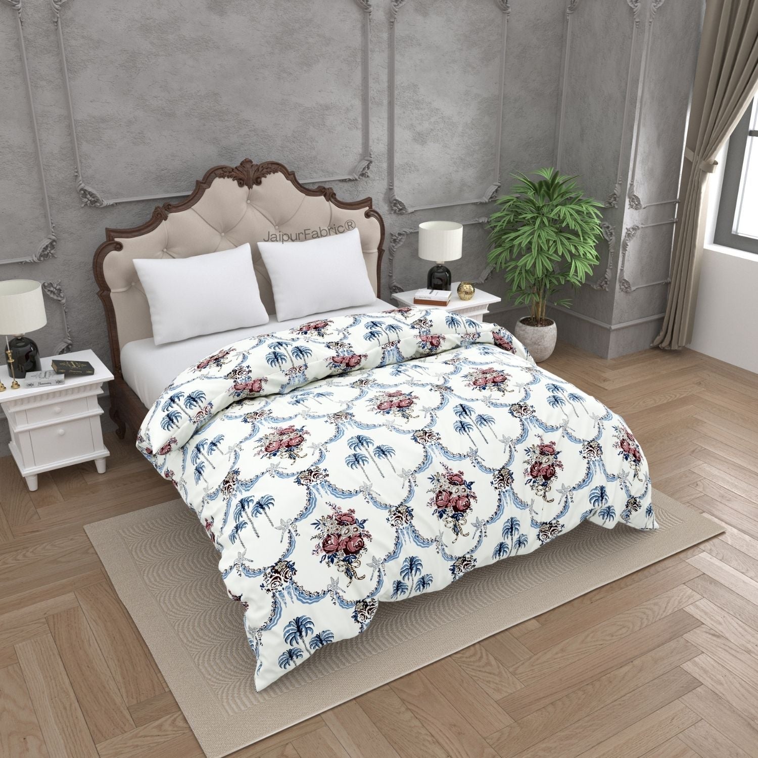 Blue Pottery Timeless Imprints 100% Cotton Block Printed Urban Jaipur Double Bed Comforter