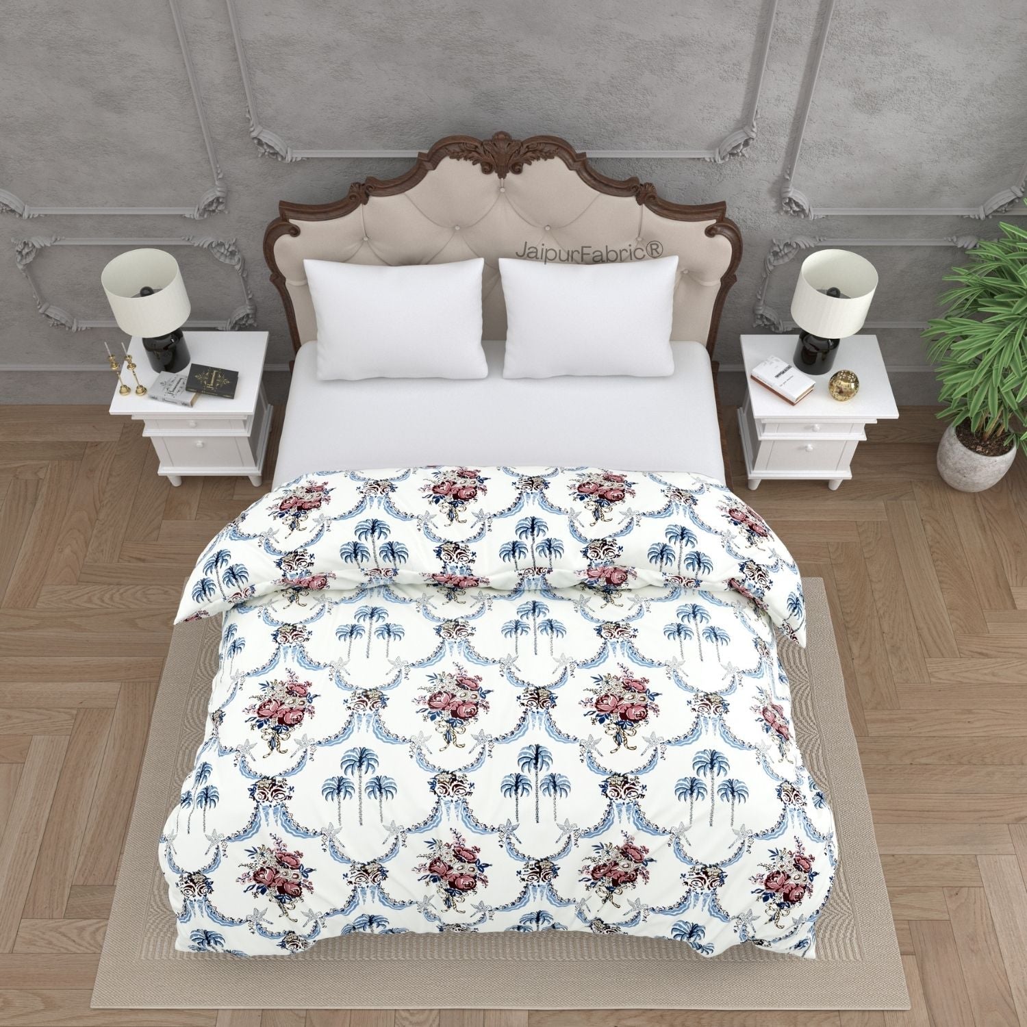 Blue Pottery Timeless Imprints 100% Cotton Block Printed Urban Jaipur Double Bed Comforter