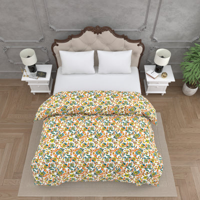 Multicolor Soft Floral Print Double Bed Reversible Quilt Comforter