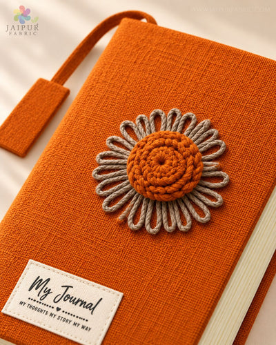 Terracotta Bloom Journal – Handcrafted Upcycled Fabric Diary