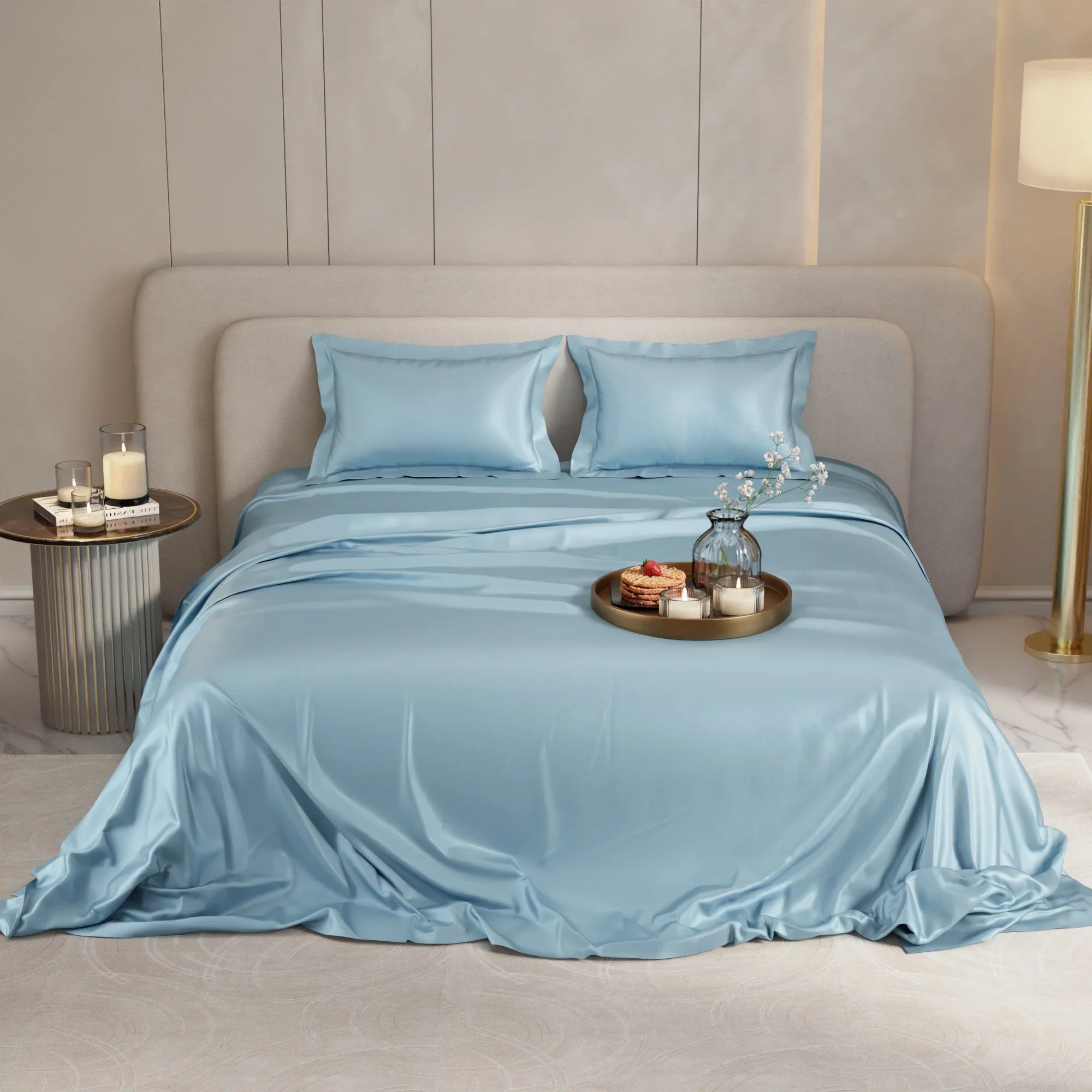Dreamy Blue Flat Bedsheet Set