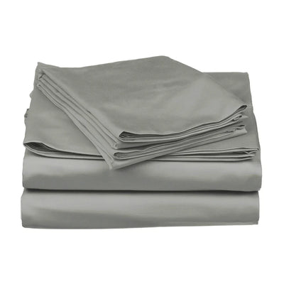 Harbour Mist Grey Flat Bedsheet Set