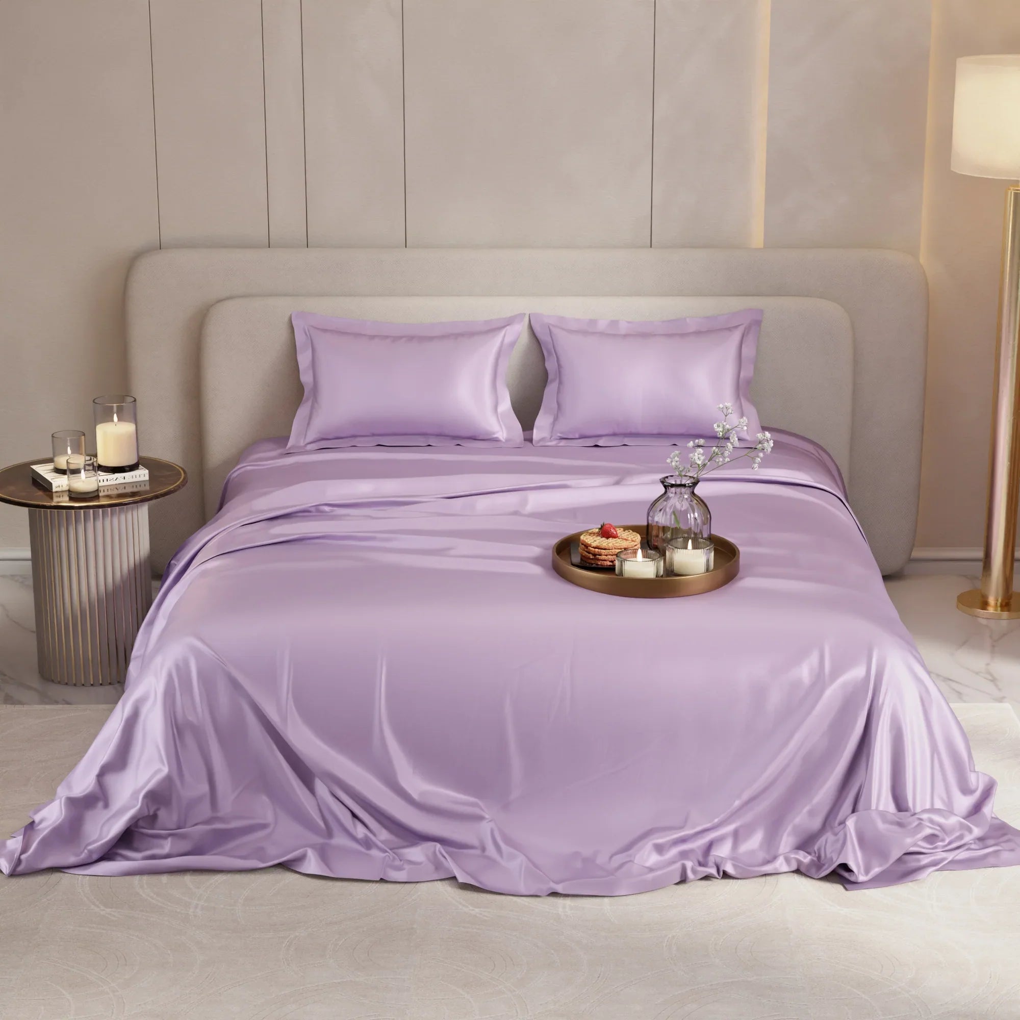 Lilac Affair Flat Bedsheet Set