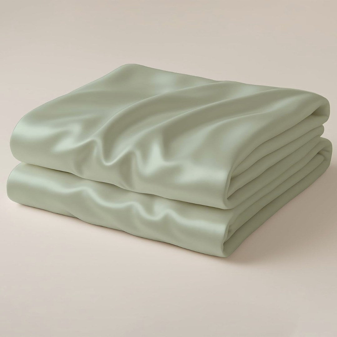 Avadh Mint Flat Silk Double Bedsheet