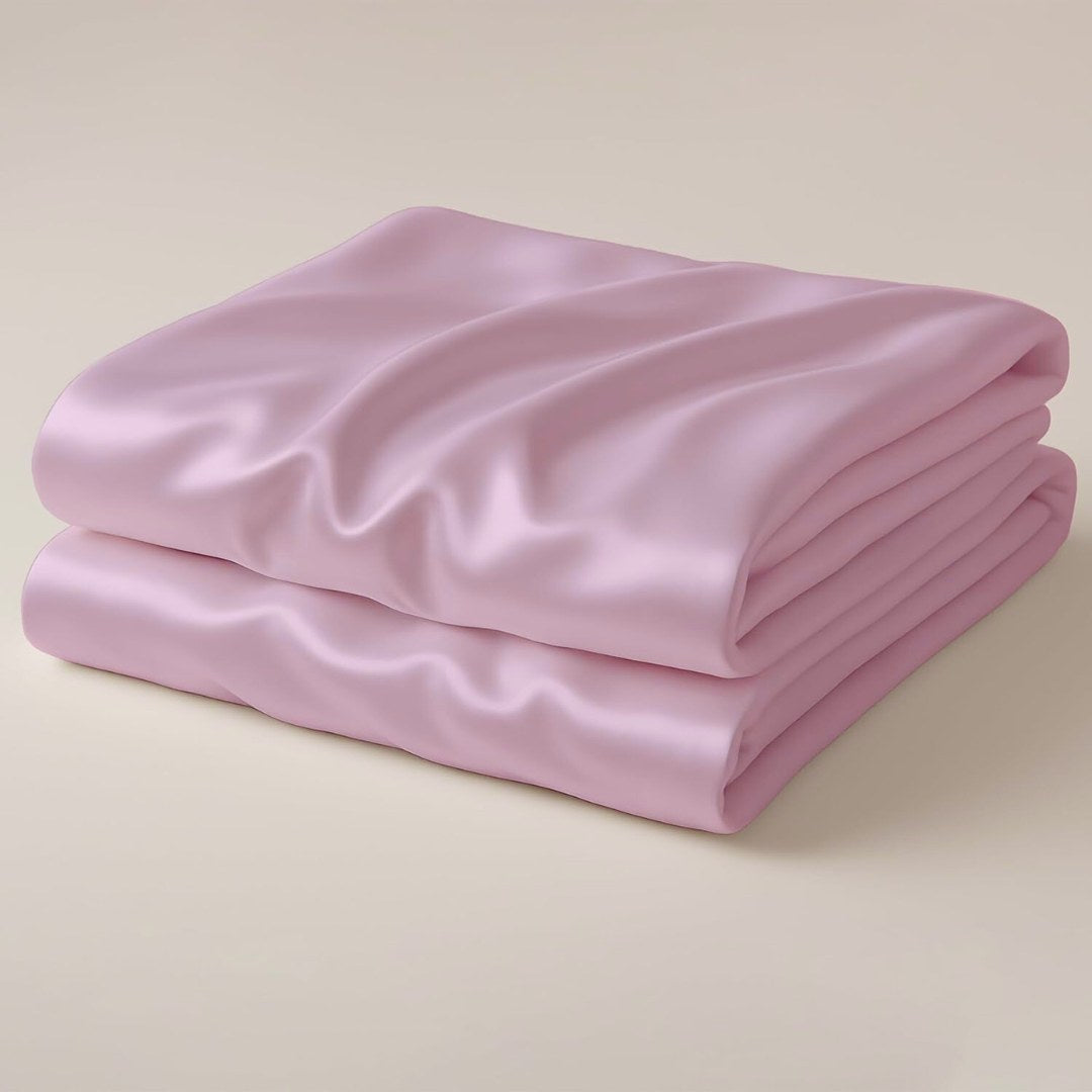 Jaipur Rose Flat Silk Double Bedsheet