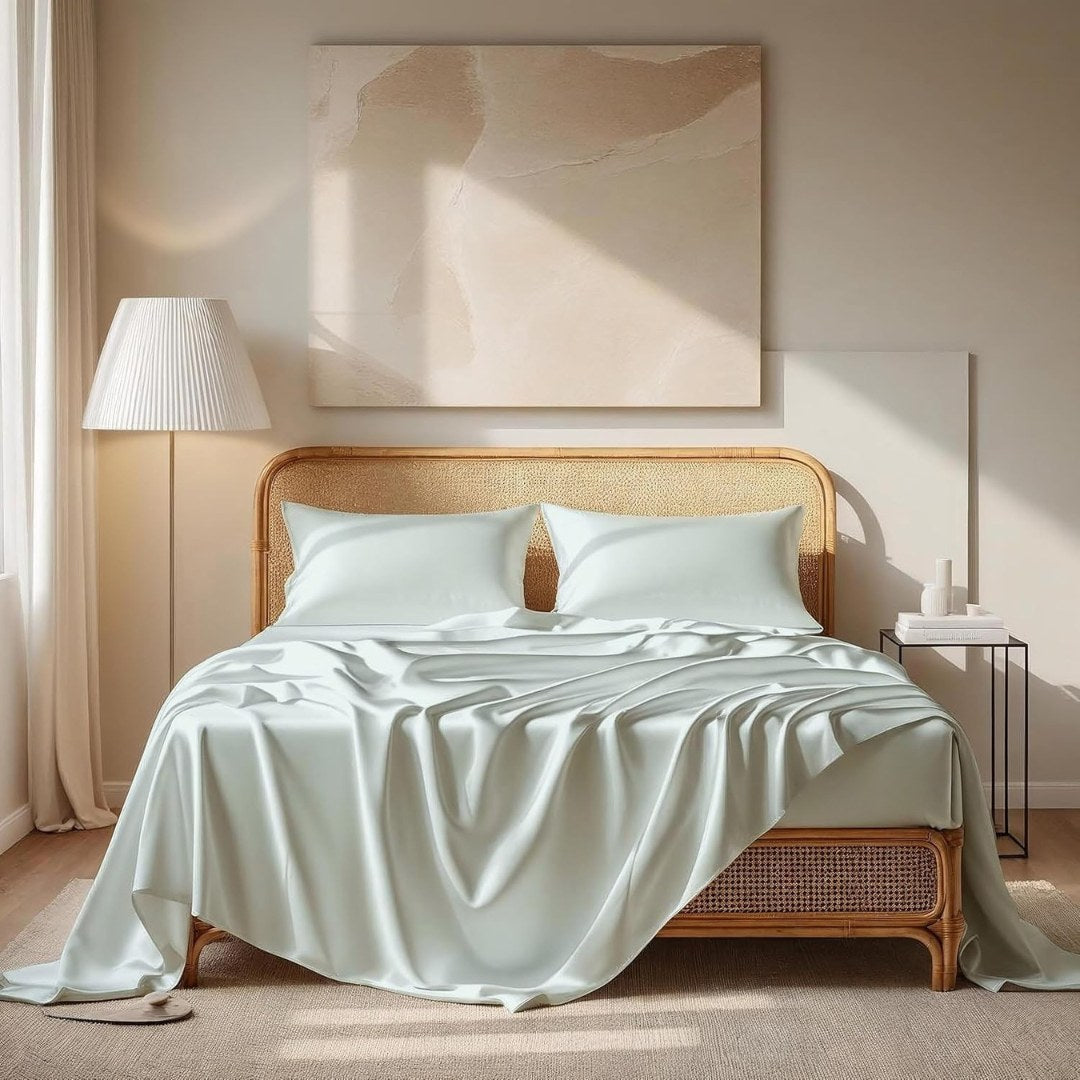 Echo Mint Flat Silk Double Bedsheet