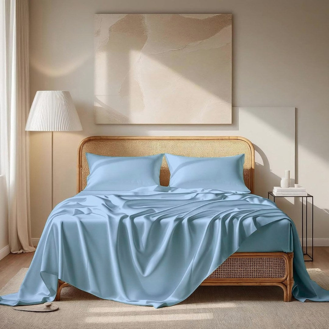 Indus Twilight Flat Silk Double Bedsheet