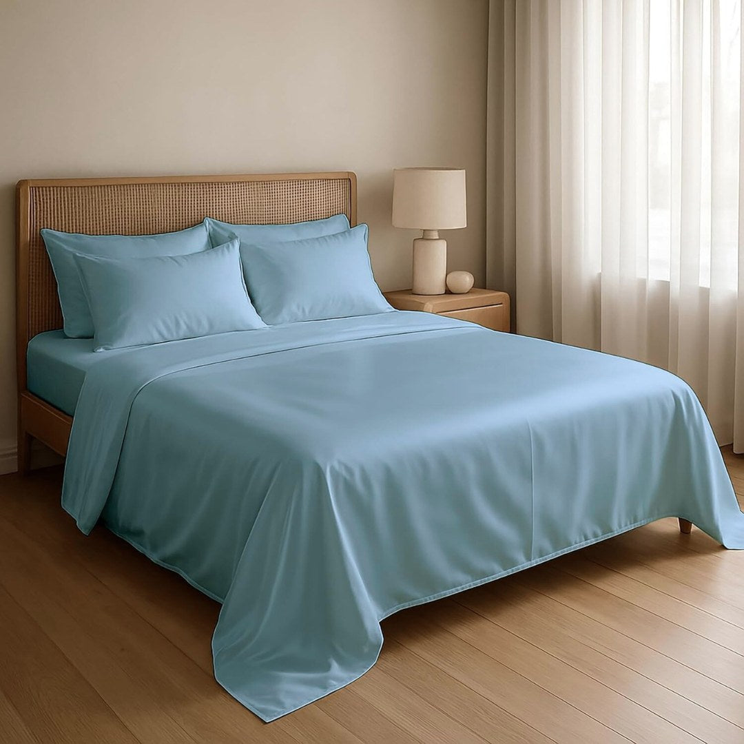 Indus Twilight Flat Silk Double Bedsheet