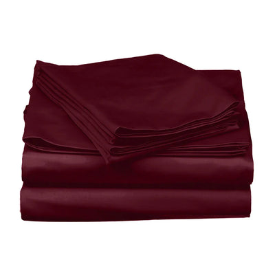 Caspian Wine Flat Silk Double Bedsheet