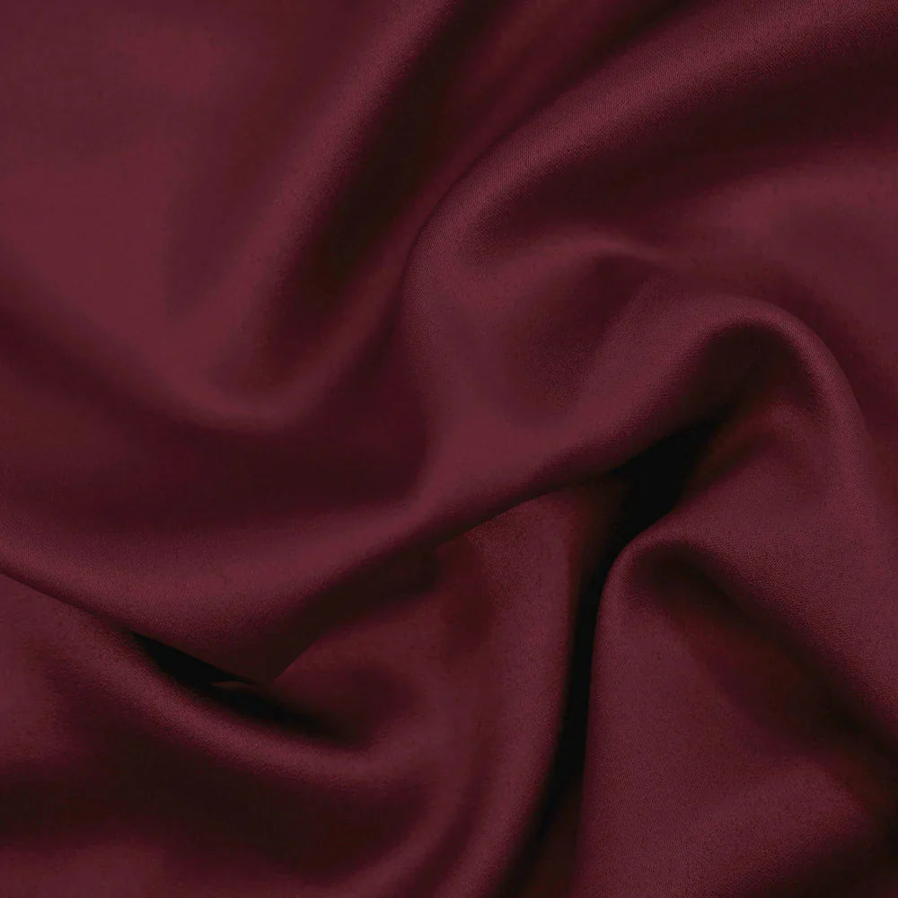 Caspian Wine Flat Silk Double Bedsheet