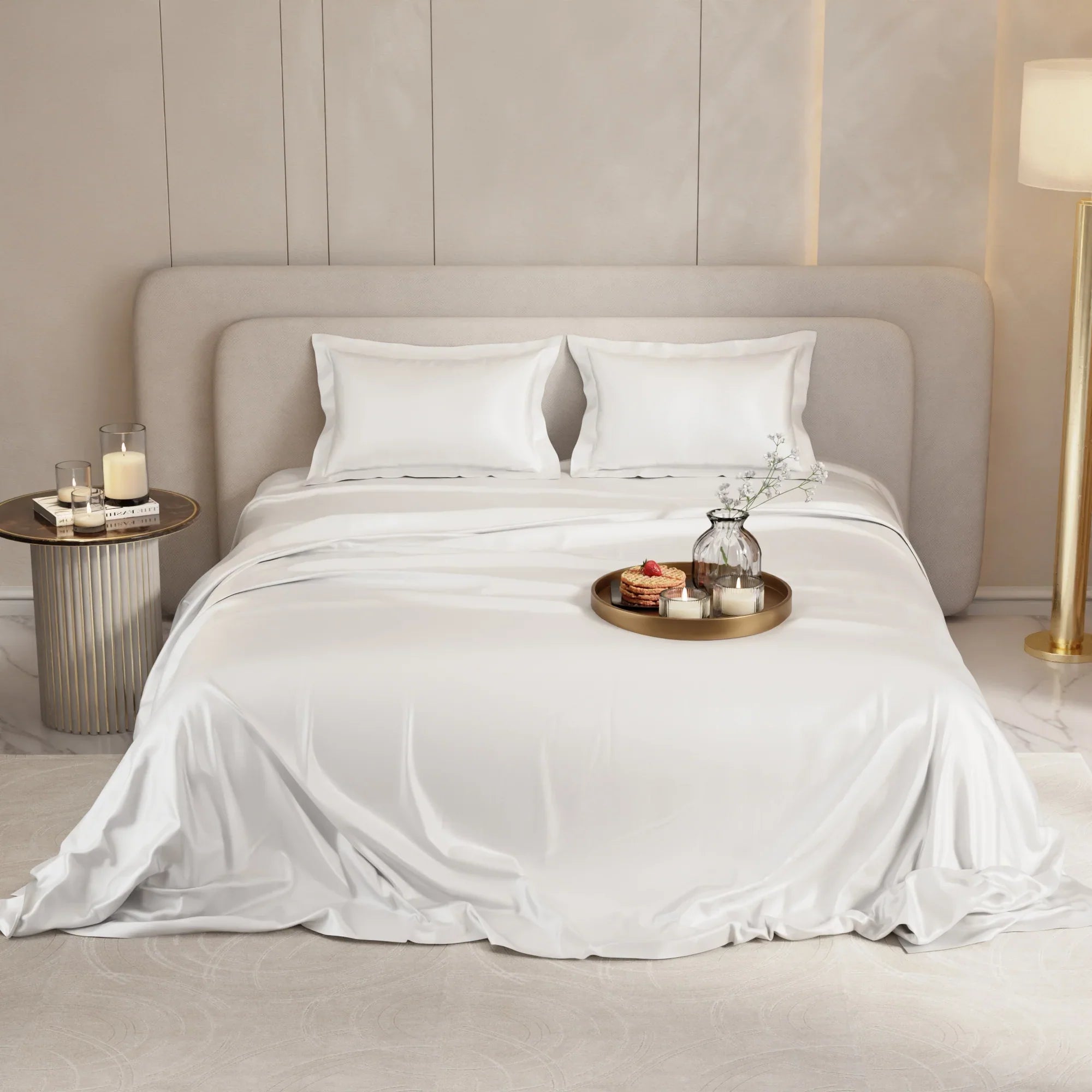 Himalayan Mist Flat Silk Double Bedsheet