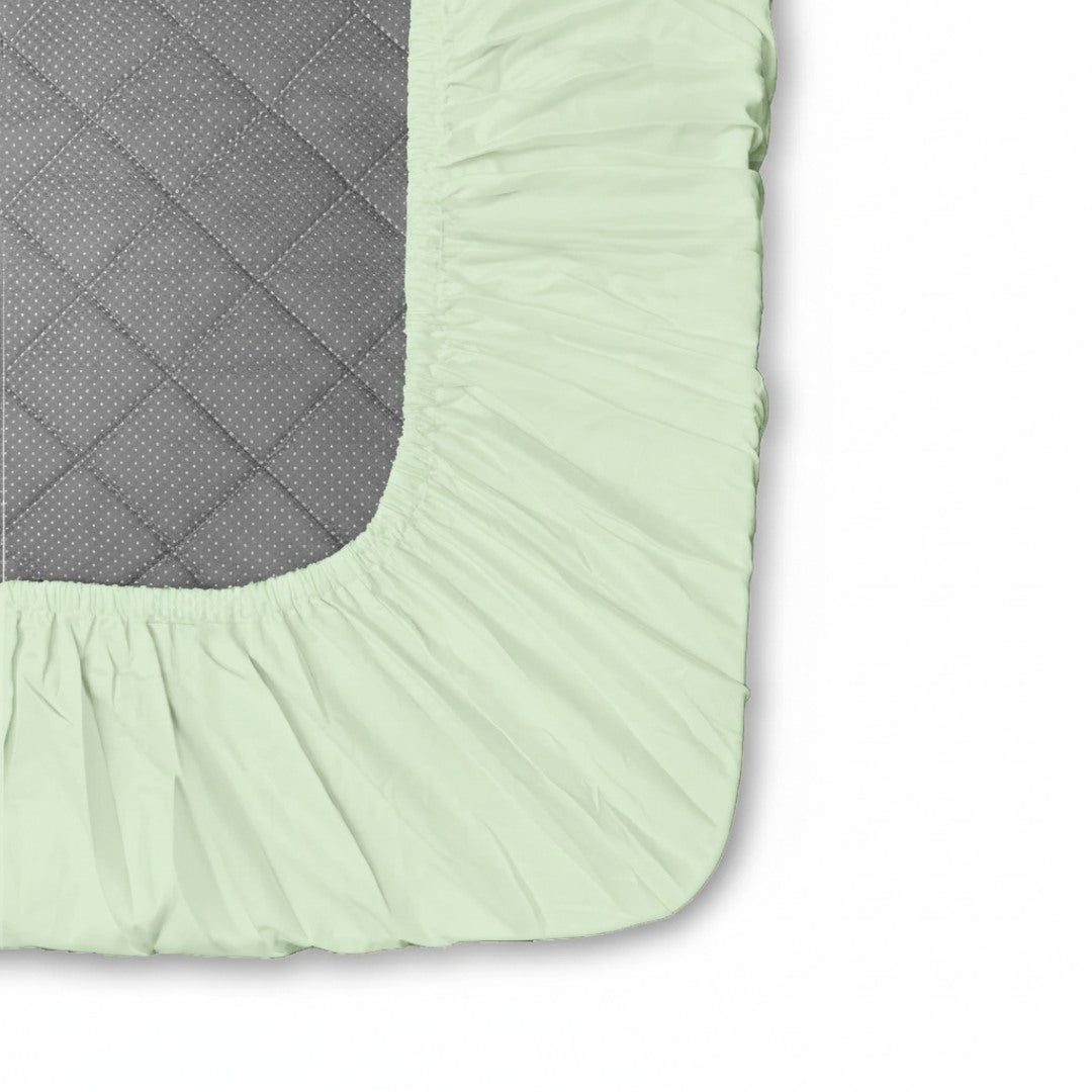 Avadh Mint Fitted Silk Double Bedsheet