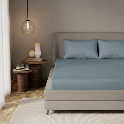Indus Twilight Fitted Silk Double Bedsheet