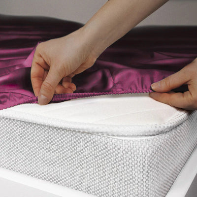 Caspian Wine Fitted Silk Double Bedsheet